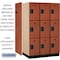 Salsbury Industries Wardrobe Locker, 45" W, 24" D, 76" H, (3) Wide, (9) Openings, Cherry 23364CHE - alternate 5
